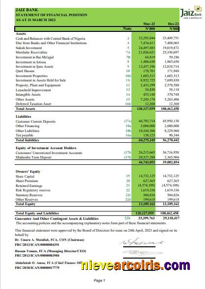Nigeria Jaiz bank statement Word and PDF